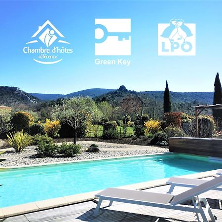 Villa Font Vive - Chambres D'Hotes Eco-Labellisees Avec Cuisine - Confort, Calme Et Vue Exceptionnels ! Grospierres Eksteriør billede